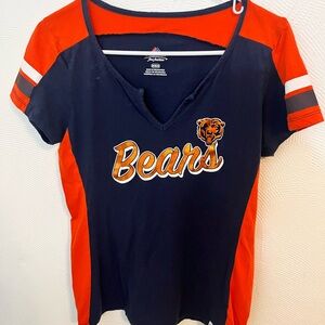 Chicago Bears Majestic Navy Tee with Orange Accent Logo